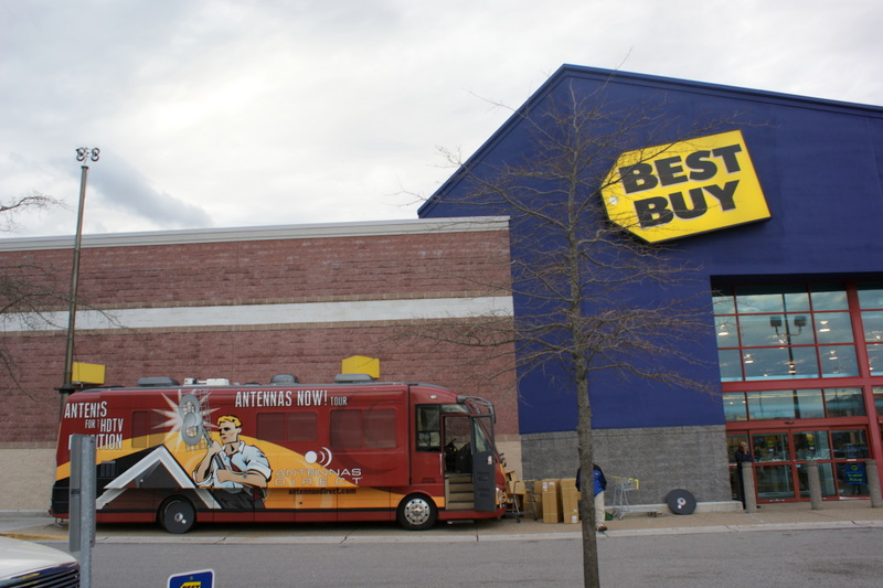 Results image of AD bus in front of Best Buy Norfolk