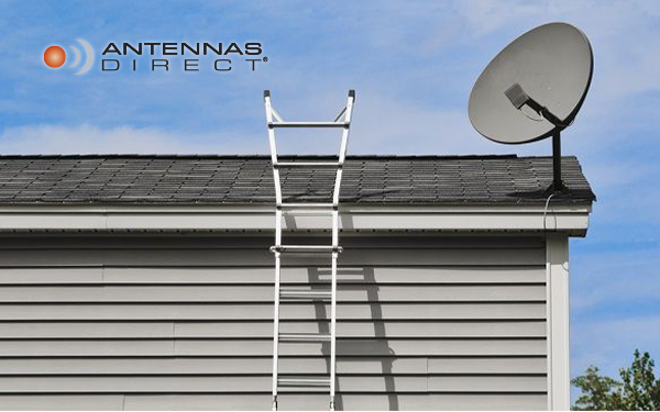 Results image of ladder to roof with satellite dish