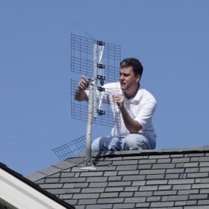 Results image of Richard installing DB4 antenna on roof