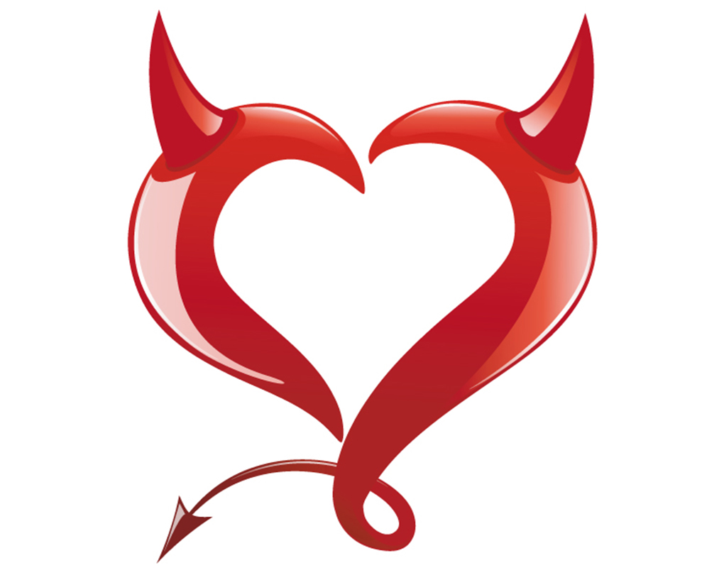 Results image of red heart with devil horns and tail