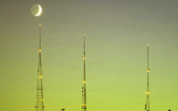 Results image of TV towers under moon