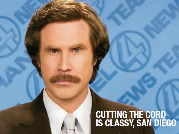 Results image of Ron Burgundy cutting the cord