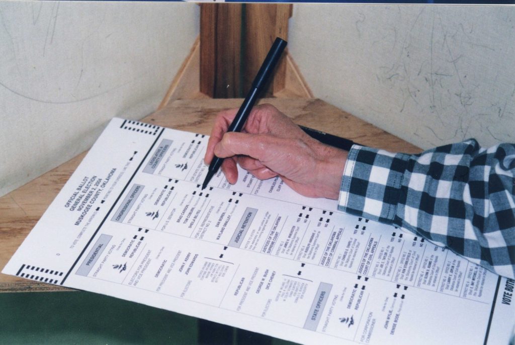 Results image of election ballot