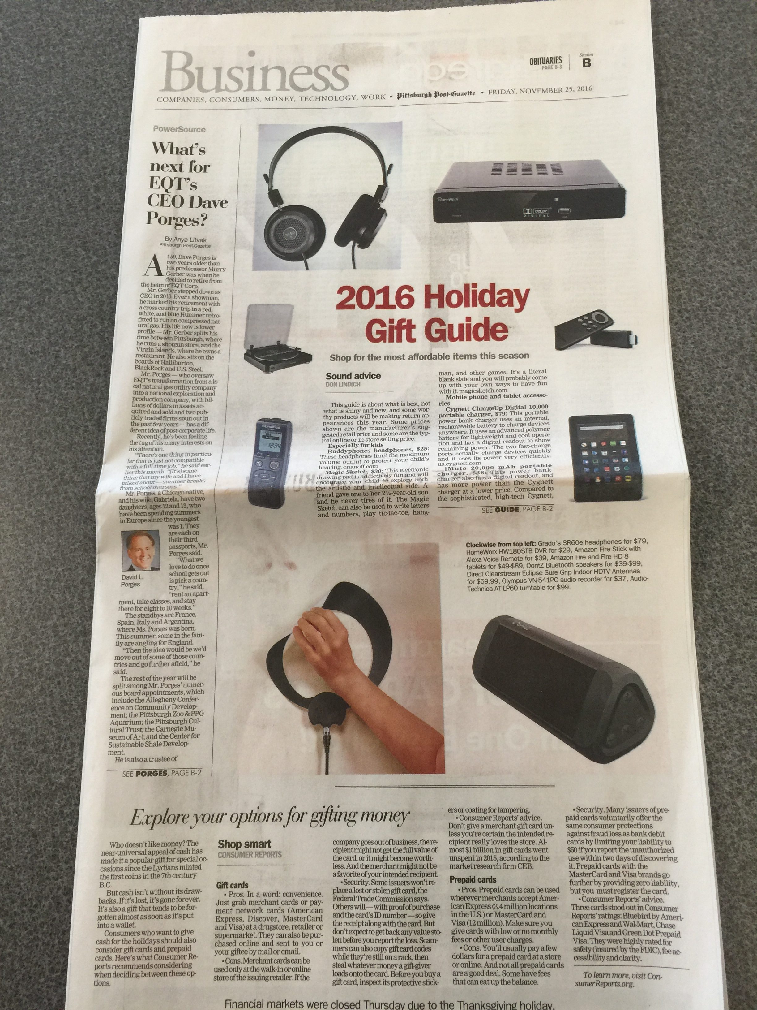 Results image of Pittsburgh business section holiday gift guide