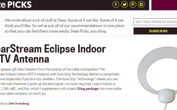 Results image of Slate Picks article with Antenna