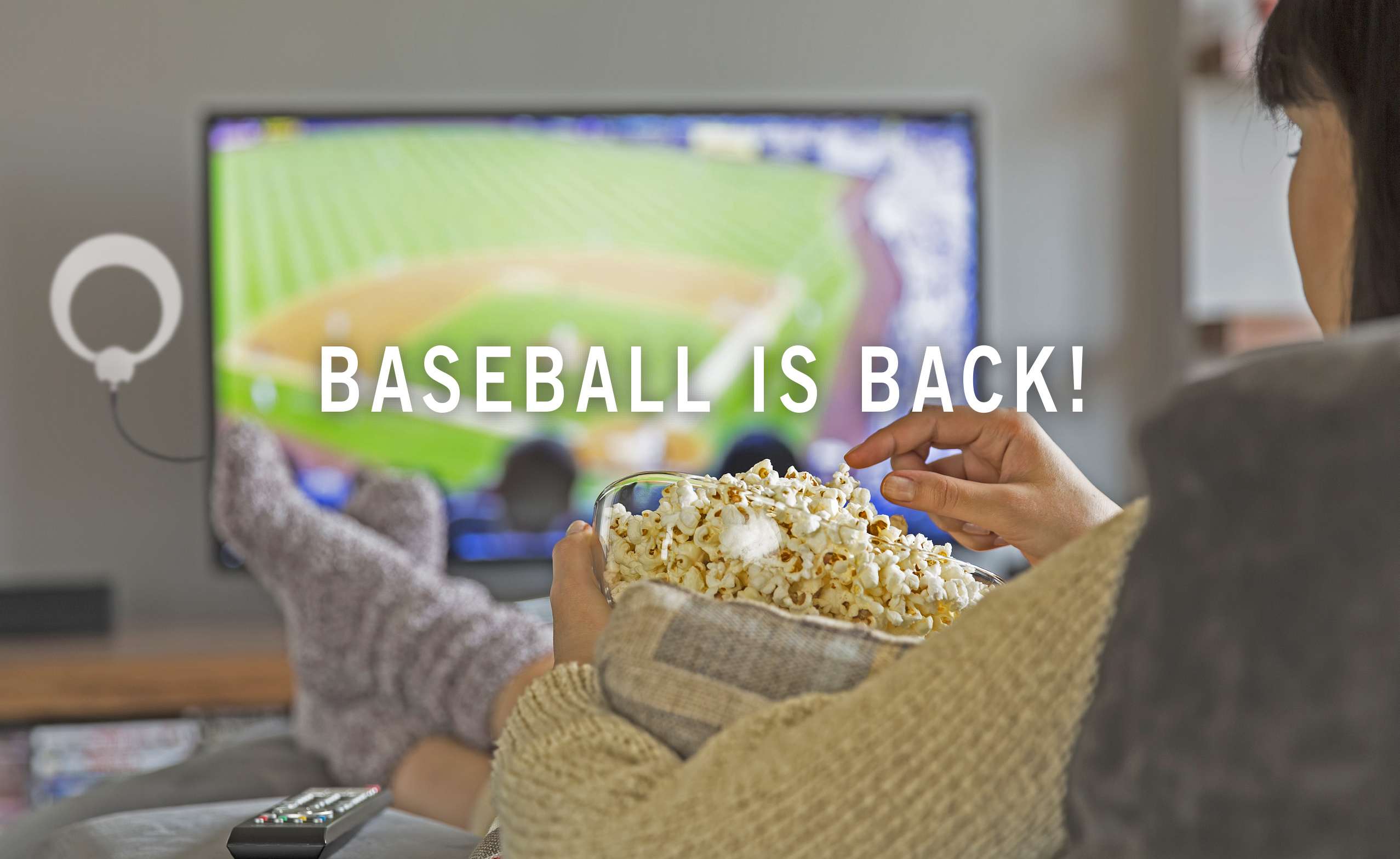 Results image of Woman watching Baseball with Antenna