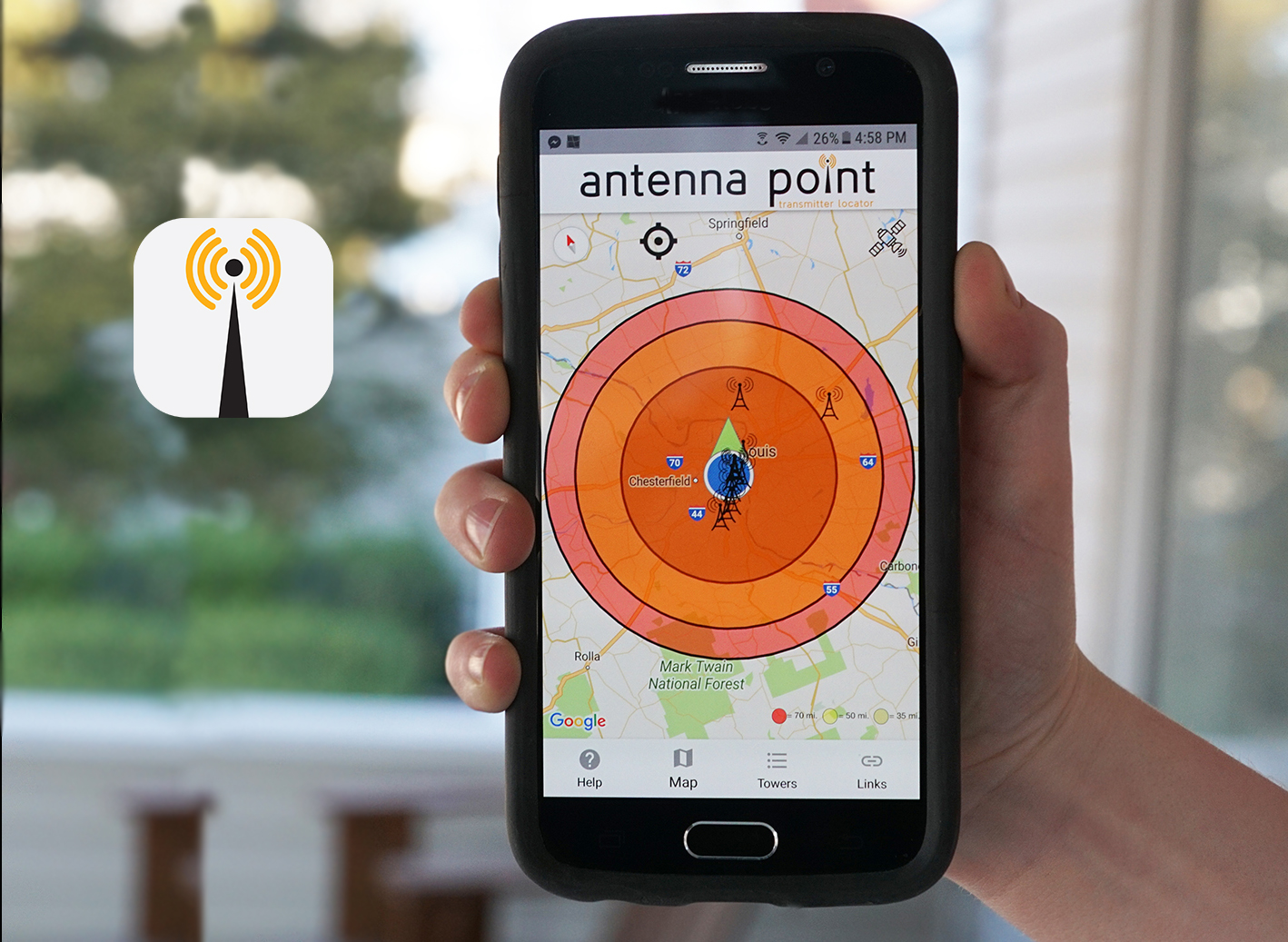 Results image of Smart phone Antenna Point App