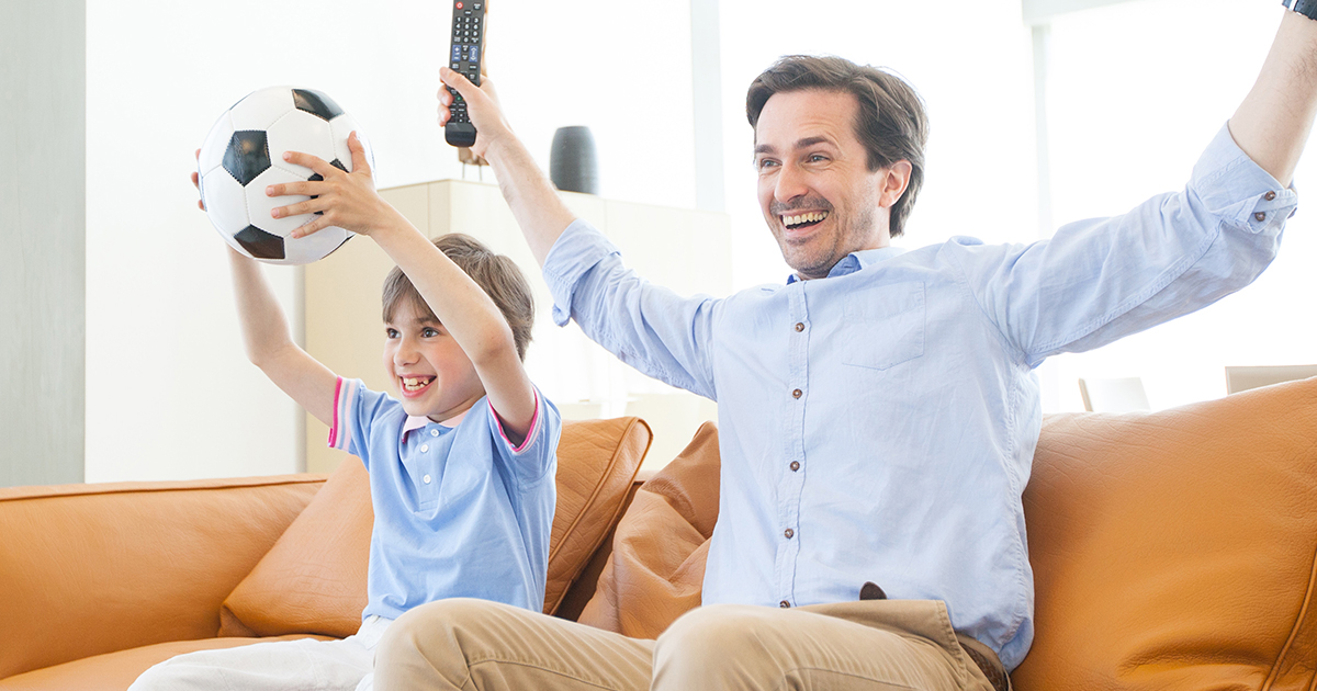 Results image of Father and Son watching TV
