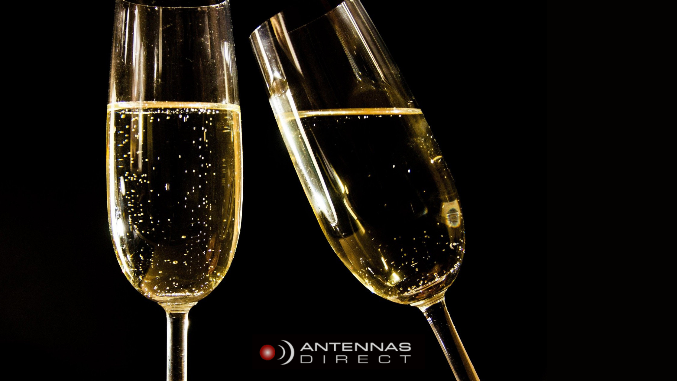 Antennas Direct New Year's Eve TV Specials, 2 champagne glasses