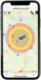 Antenna Point App displayed on phone screen