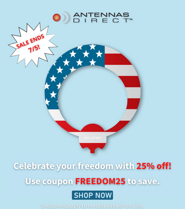 Use coupon code FREEDOM25 until 7/5 to save.
