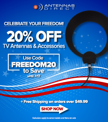 Celebrate your freedom from Pay-TV with 20% off! Use code FREEDOM20 until 7/17 to save.