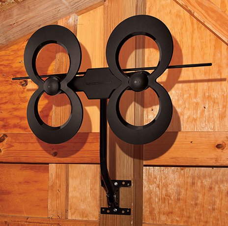 The Clearstream 4MAX Outdoor TV Antenna Mounted in an Attic